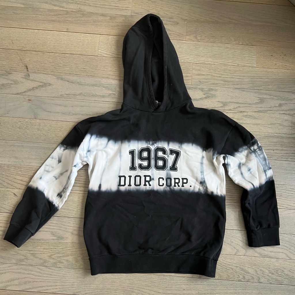 Authentic Boyâs Size 12 Dior Black & White Boyâs Hoodie Sweater